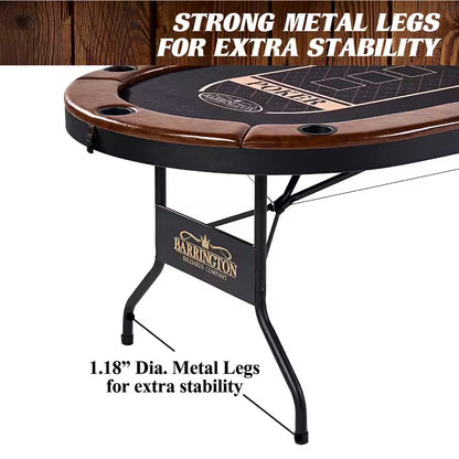 Charleston Collection 10 Player Poker Table - No Assembly Required